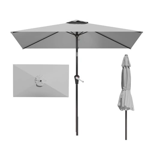 6.5' x 10' Rectangular Patio Umbrella Large Outdoor Market Umbrella w