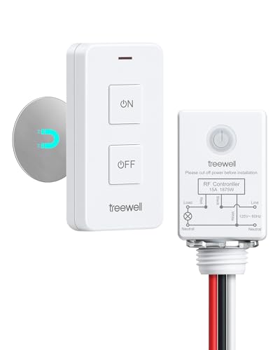 Wireless Light Switch and Receiver Kit with Portable Magnetic Switch