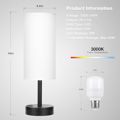 White Touch Table Lamp for Bedroom