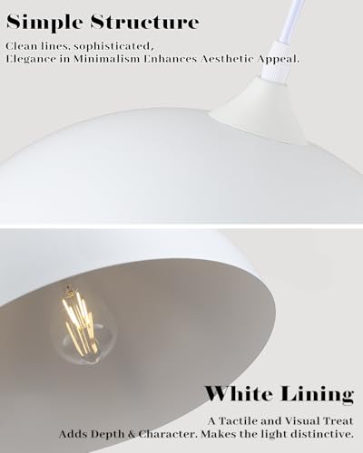 White Pendant Lights Kitchen Island 2 Pack