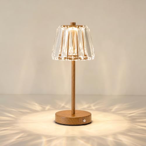 13" Small Crystal Cordless Table Lamp