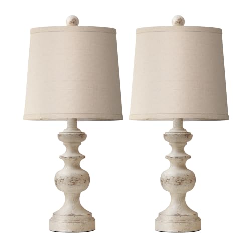 Farmhouse Table Lamp Set of 2 (Washed White)