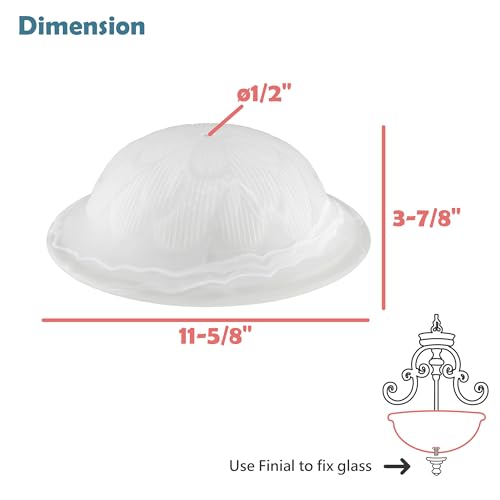 25016-65-1 Replacement Alabaster Glass shade for Flush Mount or Semi-Flush Mount, 1/2" Center Hole, 11-5/8" Diameter x 3-7/8" Height