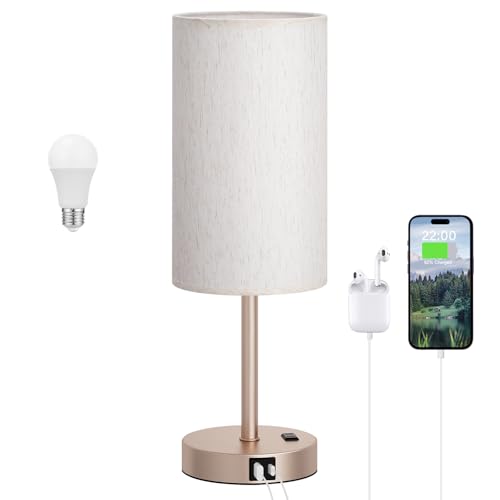 17.4" Bedside Lamp for Bedroom