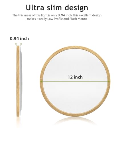 2PACK Flush Mount LED Ceiling Light Fixture Wooden (2 Count)