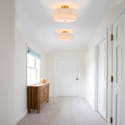18" Large Gold Semi Flush Mount Ceiling Light