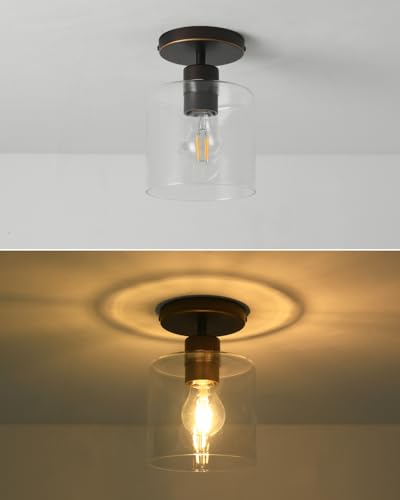 Brown and Gold Semi Flush Mount Ceiling Light