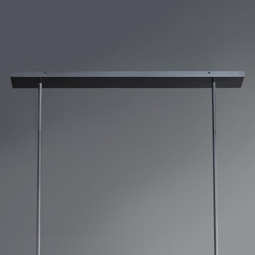 55 Inch Black Candle Rectangular Chandelier