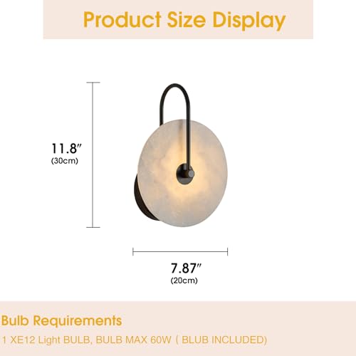 Round Alabaster Wall Sconce