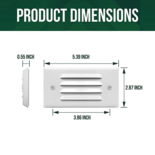 Low Voltage Outdoor Step Lights 12V 3W Stair Lighting with Horizontal Louvered Faceplate (6 Count)