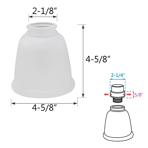 23045 4 Transitional Style Bell Shaped Frosted Replacement Glass Shade (4 Count)