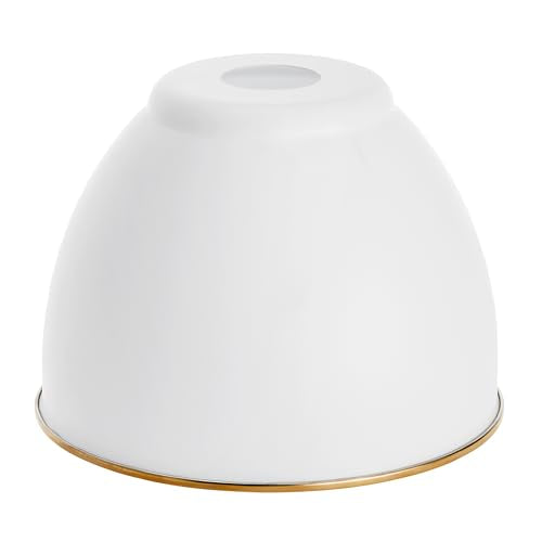 21601-21,Replacement Metal Shade for Pendant Light,Alabaster White,7-7/8"W x 5-3/4"H,Center Hole 1-5/8"