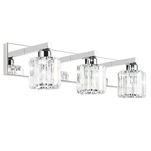 Crystal Vanity Light Fixtures Modern Vanity Light for Bathroom Crystal Bathroom Lighting Fixture Wall Light Over Mirror 3 Lights