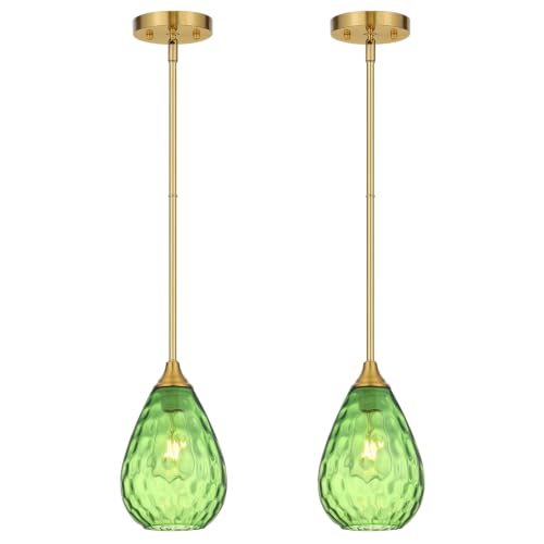 Brushed Gold Pendant Lights Kitchen Island 2 Pack (2 Count)