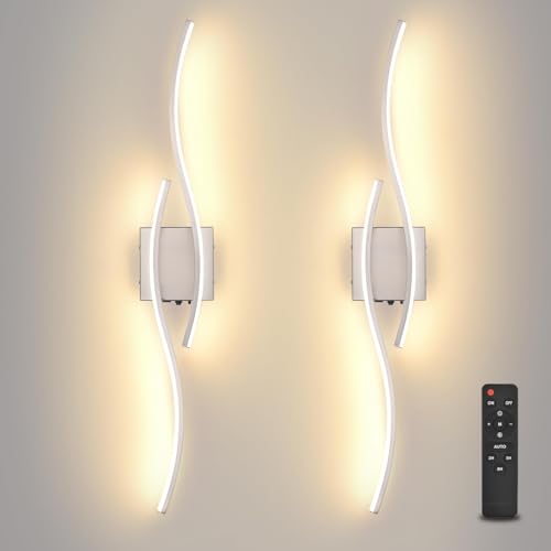 Battery Operated Silver Wall Sconce (2 Count)