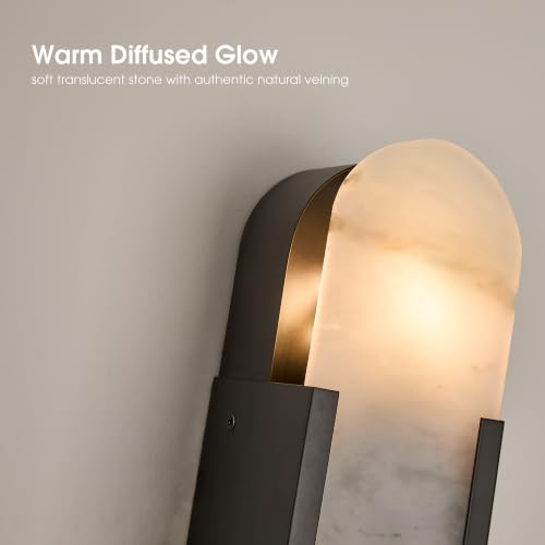 Modern Alabaster Wall Sconce Set of 2