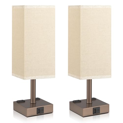 Brown Touch Lamps Set of 2 for Bedroom