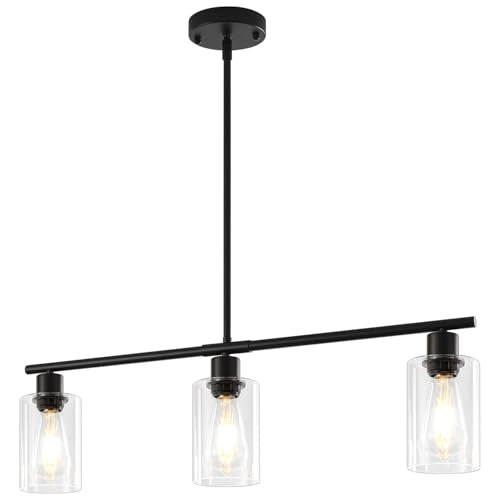 29.9'' Modern Island Lights for Kitchen Black Dining Room Light Fixtures