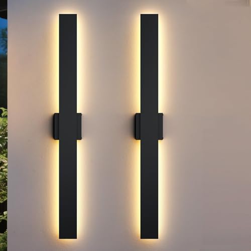 2 Pack 23.6 inch Modern LED Outdoor Wall Light