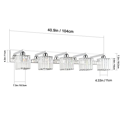 Bathroom Light Fixtures Modern Vanity Light for Bathroom Crystal Chrome Vanity Light 5 Light