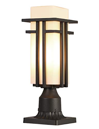 Outdoor Post Lights Waterproof Metal Frame with Milk White Frosted Glass Pier Mount Outdoor Lighting Fixtures