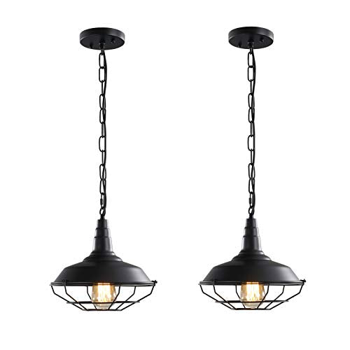 Industrial Pendant Lights 2 Pack Farmhouse Pendant Lights with Adjustable Chain (2 count)