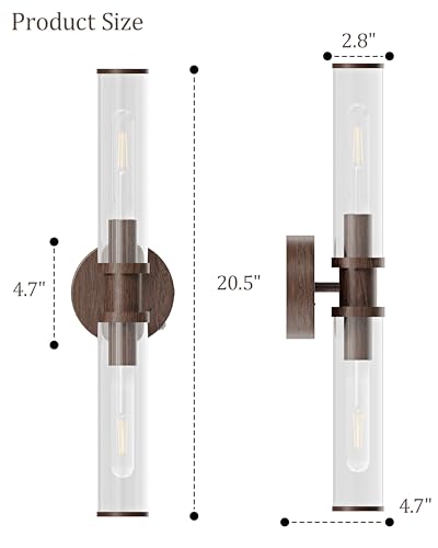 Walnut Wireless Battery Operated Wall Sconces with Remote Control