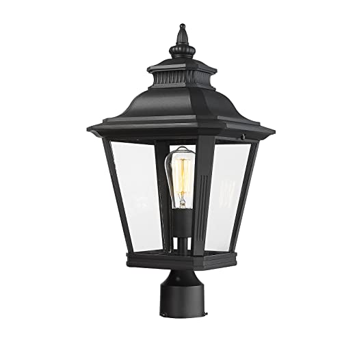 Large Outdoor Post Light Fixtures 21'' Lamp Post Light Fixture Black Finish Waterproof Anti