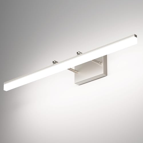 31.5 inch Modern Brushed Nickel Vanity Light Adjustable Bathroom Light Fixtures Over Mirror Rotatable Vanity Lighting 5500K