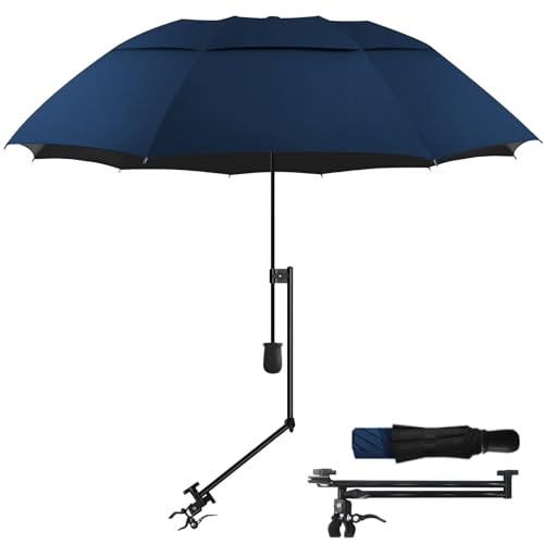 UPF 50+ Golf Umbrella with Adjustable Universal Clamp Portable Umbrellas for Rain