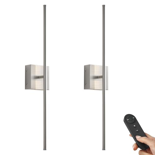 32.2 Inch Wall Sconces Battery Operated for Living Room Nickel (2 Count)