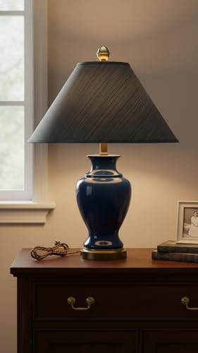 32203A Hardback Empire Spider Lamp Shade in Grey & Black
