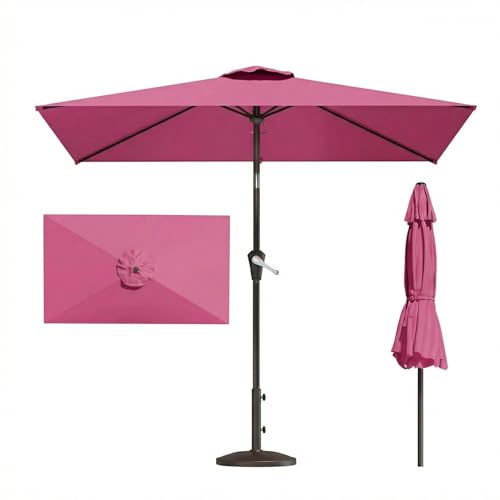 6.5' x 10' Rectangular Patio Umbrella Large Outdoor Market Umbrella w