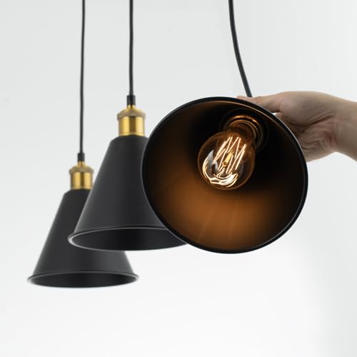 H Type Matte Black E26 Socket Track Lighting Pendant