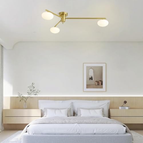3 Light Gold Sputnik Ceiling Light Fixture