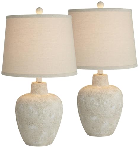 Romeo 23 1 2" High Table Lamps Set of 2 Distressed Earth Jar Farmhouse (2 Count)