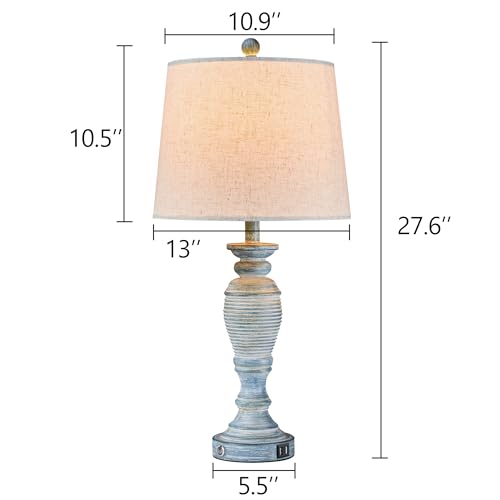 27.7” Farmhouse Table Lamps for Living Room (2 Count)