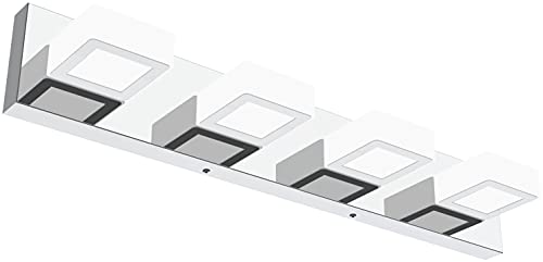 Dimmable Bathroom Lights Modern 4 Lights Vanity Lights Fixtures Acrylic Rotable 360° LED Modern Vanity Lighting for Bathroom