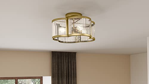 Aster 4 Light Weathered Brass Semi