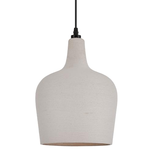 Large Hammered Glass Rattan Pendant Light Boho 1 Light Single Dome Pendant Lighting Fixtures for Kitchen Island Dining Room Hallway