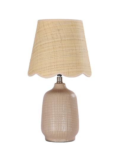 19" Modern Ceramic Table Lamp for Living Room Gray Camel Base Desk Lamps for Bedroom Farmhouse Bedside Nightstand Lamp End Table Lamps