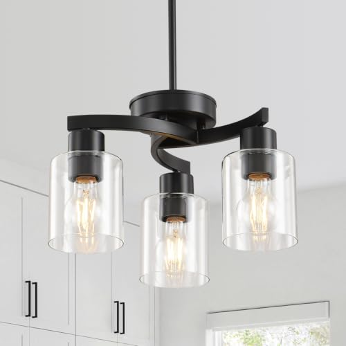 3 Light Black Dining Room Chandelier