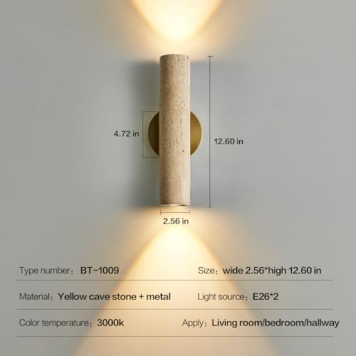 Natural Yellow Cave Stone Wall Sconce