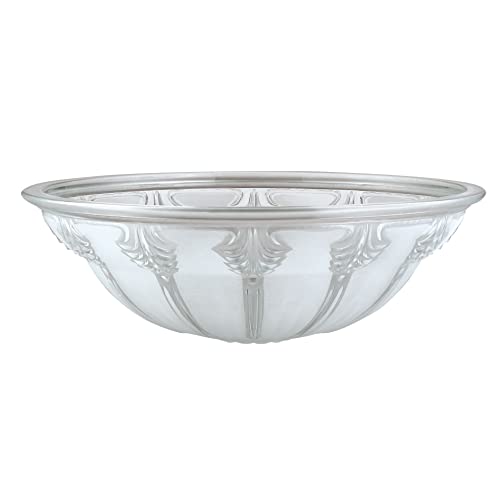 23152 11 Clear & Frosted 2 Tone Transitional Style Replacement Glass Shade for Medium Base Socket Torchiere Lamp