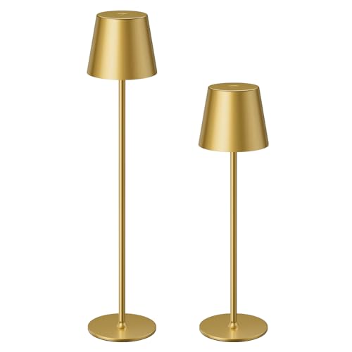 20" Cordless Table Lamp Rechargeable Gold