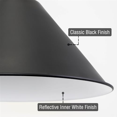 14" Large Industrial Metal Pendant Light Shade Covers (3 Count)