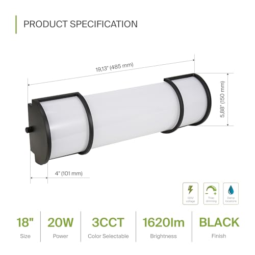 LED 18" Vanity Flush Mount Light Fixture (4 Count)