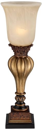 Sattley 23 1 4" High Table Lamp Gold Alabaster Glass Accent Console Cottage