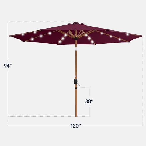 10ft Solar Market Patio Umbrella w