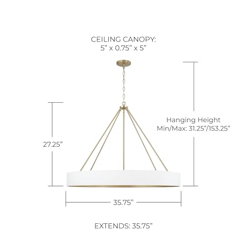 Capital Lighting 453061RE Weller Modern Metal Cylindrical Chandelier